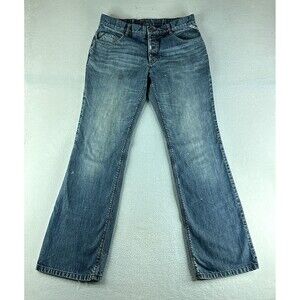 6 Jules Jeans Blue Tag Size 36x34 Bootcut Medium Wash Button-Fly Denim